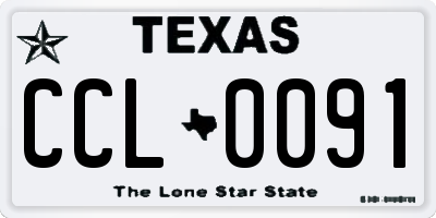 TX license plate CCL0091