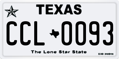 TX license plate CCL0093