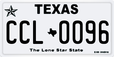 TX license plate CCL0096