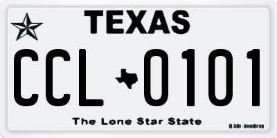 TX license plate CCL0101