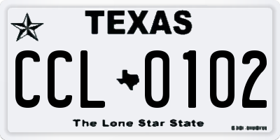 TX license plate CCL0102