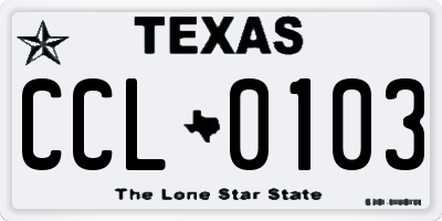TX license plate CCL0103