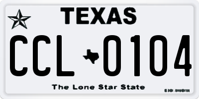 TX license plate CCL0104