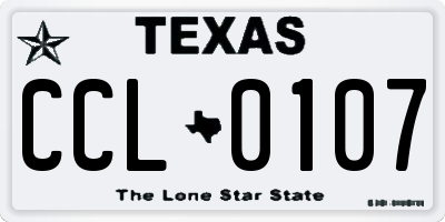 TX license plate CCL0107