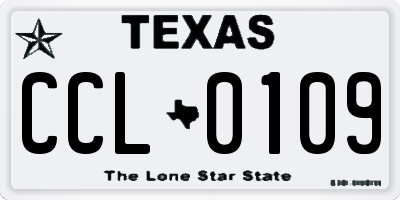 TX license plate CCL0109