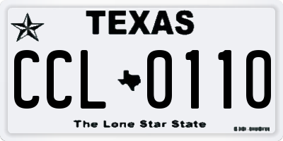 TX license plate CCL0110