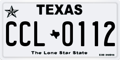 TX license plate CCL0112