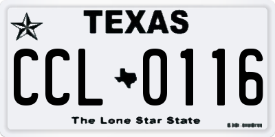 TX license plate CCL0116