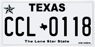 TX license plate CCL0118