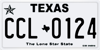 TX license plate CCL0124