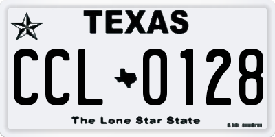 TX license plate CCL0128