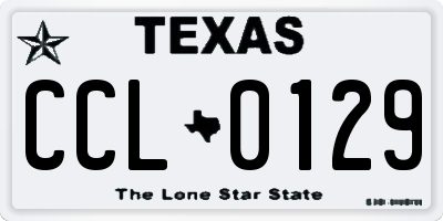 TX license plate CCL0129
