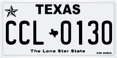 TX license plate CCL0130