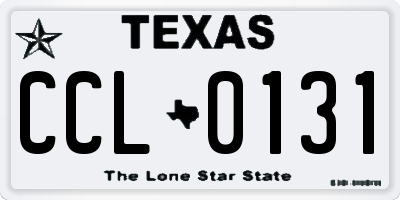 TX license plate CCL0131