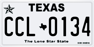 TX license plate CCL0134