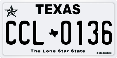 TX license plate CCL0136