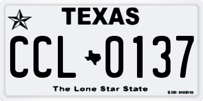 TX license plate CCL0137