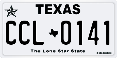 TX license plate CCL0141