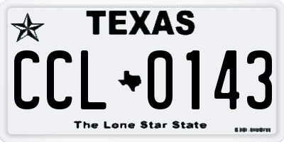 TX license plate CCL0143