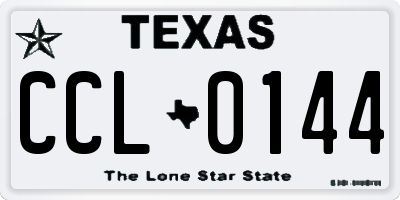 TX license plate CCL0144