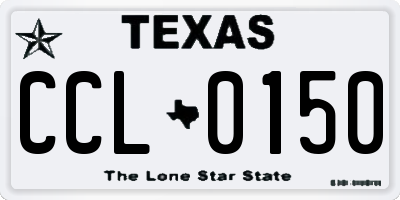 TX license plate CCL0150
