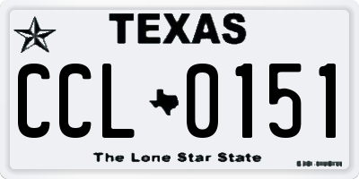 TX license plate CCL0151
