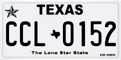 TX license plate CCL0152