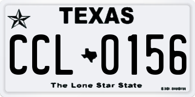 TX license plate CCL0156
