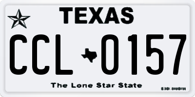 TX license plate CCL0157