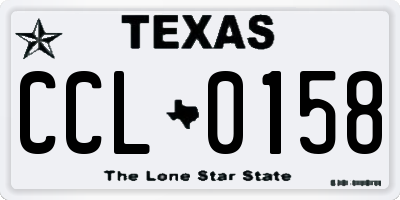 TX license plate CCL0158
