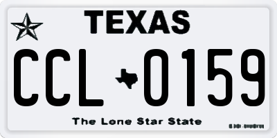 TX license plate CCL0159