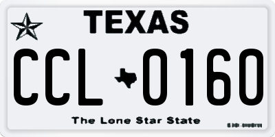 TX license plate CCL0160
