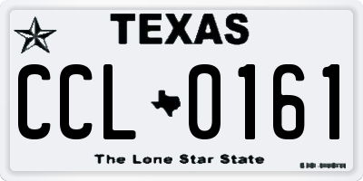 TX license plate CCL0161