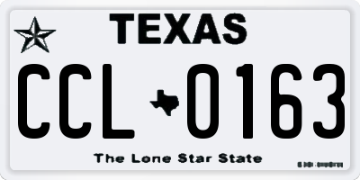 TX license plate CCL0163