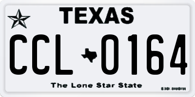 TX license plate CCL0164
