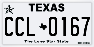 TX license plate CCL0167