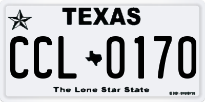 TX license plate CCL0170