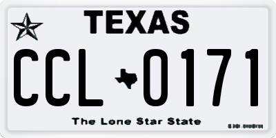 TX license plate CCL0171