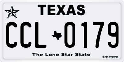 TX license plate CCL0179
