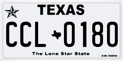 TX license plate CCL0180