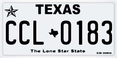 TX license plate CCL0183