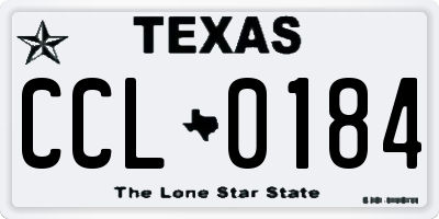 TX license plate CCL0184