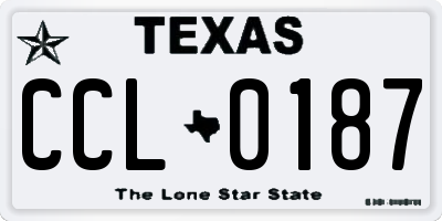 TX license plate CCL0187