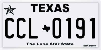TX license plate CCL0191