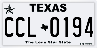 TX license plate CCL0194
