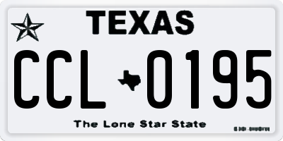 TX license plate CCL0195