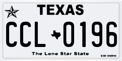 TX license plate CCL0196