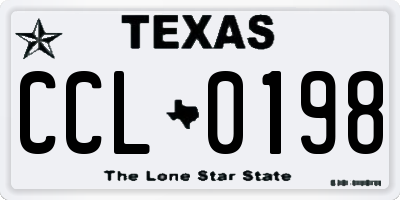 TX license plate CCL0198