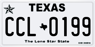 TX license plate CCL0199