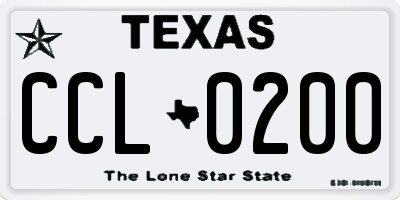TX license plate CCL0200